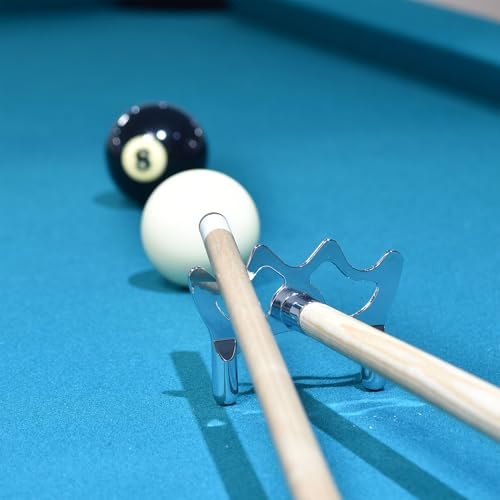 Winsport Brückenqueue Set inkl. Chrom-Aufsatz hoch oder flach, 145 cm für Billardtische und Snooker, Cue Verlängerung, Hilfs-Queue, aus Eschenholz mit Alu-Gewinde für Brücke, zweiteilig, transportabel