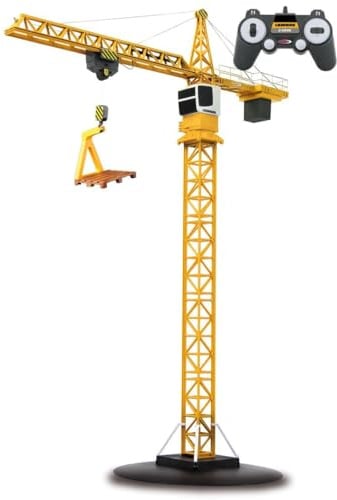 JAMARA 405109 Turmdrehkran Liebherr 2,4G - Lasthaken auf und ab, Laufkatze vor und zurück, Endlose Turmdrehung im und gegen den Uhrzeigersinn