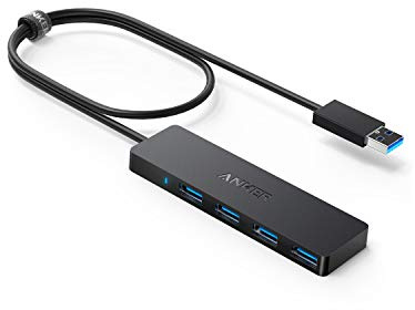 Anker 4-Port USB 3.0 Hub, Dünner Datenhub USB Hub mit 60cm Verlängerungskabel (Keine Ladeleistung), Geeignet für MacBook, Mac Pro, Mac mini, iMac, Surface Pro, XPS, PC, Flash Drive, Mobile HDD