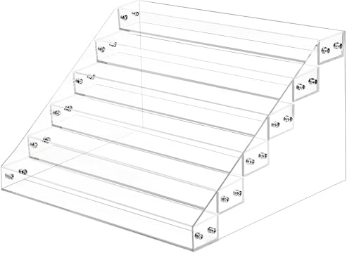 AumVum 6-stufiger Acryl Nagellack Organizer, Aufbewahrungsständer für Nagellack, Brillen, Tattoo-Tinte, ätherische Öle, Farbflaschen und mehr - Transparenter Schreibtisch-Organizer für 78-84 Flaschen