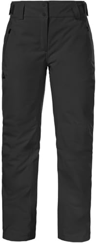 Schöffel Damen Pants Style Pine WMS, wasserdichte Skihose mit abnehmbaren Hosenträgern, Thermohose mit 2-Wege-Stretch und verstärktem Bein, Black, 40