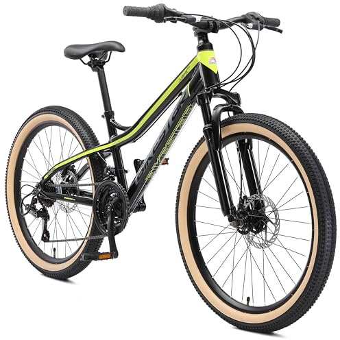 BIKESTAR Alu Mountainbike Jugendfahrrad 24 Zoll ab 9-14 Jahre Hardtail | 21 Gang Shimano Schaltung, Scheibenbremse, Federgabel | Kinder Fahrrad | Risikofrei Testen
