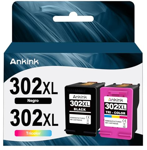ANKINK 302XL Druckerpatronen Ersatz für HP 302 XL Schwarz Farbe 2er-Pack | Tintenpatrone Patrone für 1110 2130 3630 3632 3634 3636 3639 4520 4522 4523 4524 4525 4526 4528 3830 3831 3833 Drucker