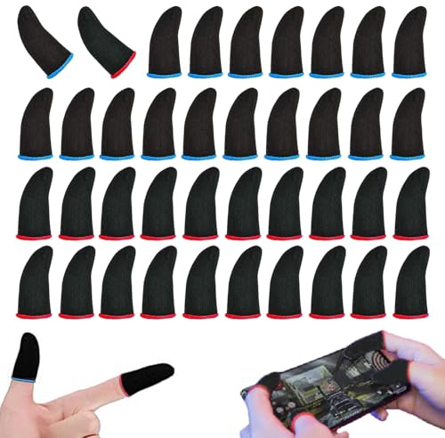 RHQFDM 40 Stück Handy-Fingerlinge, Finger Sleeves for Gaming | Touchscreen-Daumenhüllen, Schweißresistent, Wiederverwendbar, kompatibel mit Smartphone und Tablet