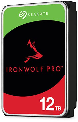 Seagate IronWolf Pro, NAS interne Festplatte 12TB HDD, 3.5 Zoll, 7200 U/Min, CMR, 256 MB Cache, SATA 6GB/S, silber, inkl. 3 Jahre Rescue Service, Modellnr.: ST12000NE0008