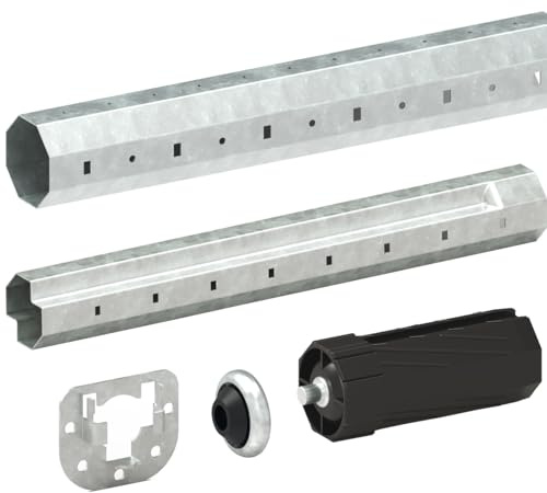 markiso I Rolladenwelle SW 60 Rollladenwelle Stahlwelle mit Teleskopwelle Welle für Rolladen - inkl. Wellenkapsel & Lager Komplett SET 90-110 cm frei einstellbar KEIN ZUSCHNEIDEN NOTWENDIG