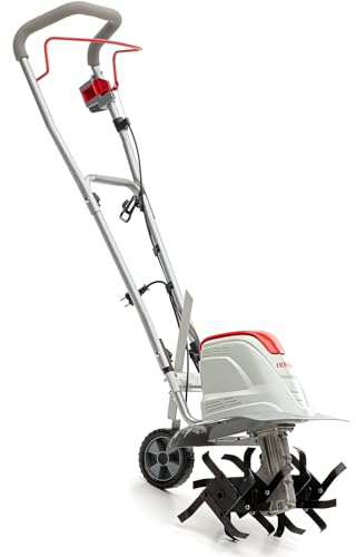 IKRA Elektro Bodenhacke FEM 1500, flexibel 3 Arbeitsbreiten 17, 30 & 45cm | Boden lockern und Saatbett vorbereiten, 1500W, Arbeitstiefe 23cm, Bremssporn, Transportrad, zusammenklappbar, Überlastschutz
