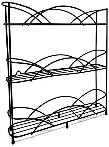 joeji's Kitchen Gewürzregal Stehend Organizer - Für Gewürz und Kräuter Gläser - Hält bis zu 21 Gewürzdosen - Enthält 2 Saugnäpfe für Stabilität - Ohne Bohren - Gewürzständer (Schwarz)