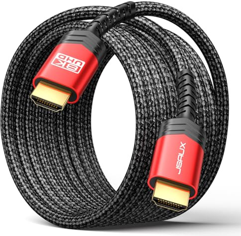JSAUX 10K 8K HDMI Kabel 3Meter, HDMI 2.1 Kabel Highspeed 48Gbps 8K@60Hz, 4K@120Hz, UHD HDR 8, eARC, Dolby Vision, 3D, VRR, Kompatibel mit PS4 Pro, PS5, 8K Gaming, TV, Blu-ray-Player, Projektor
