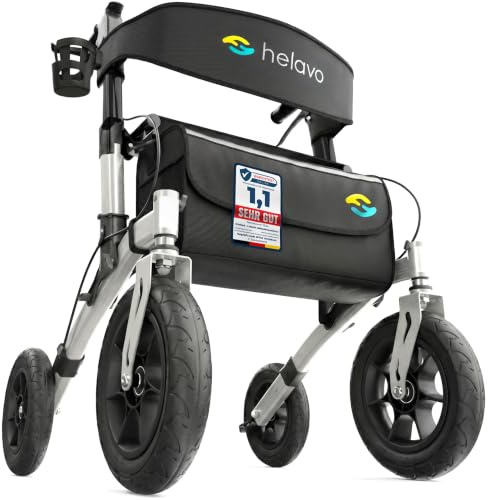 Helavo Outdoor-Rollator mit pannensicheren Vollgummireifen | Helavo Outdoor-Rollator mit pannensicheren Vollgummireifen