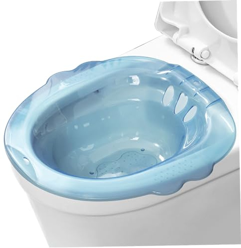Sitzbad, tragbar, über der Toilette, tragbares Bidet, Anti-Überlauf, Bidet-Aufsatz mit großer Kapazität für Hämorrhoiden, Postpartum, private Pflege, Blau, Décor extérieur