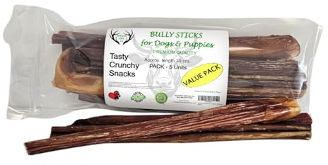 Ochsenziemer für Hunde - (30cm) - Sparpaket 5 st. | 100% Trockenfleisch Hundeleckerlis, geeignet für die Barf-Diät