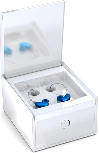 Audinell PerfectClean Trockenbox, Entfeuchter und Reiniger für Hörgeräte - mit UV-C Lampe - Alles in Einem Trockner und Reiniger Hörsysteme - Beseitigt Schweiß - mit Reinigungsflüssigkeit