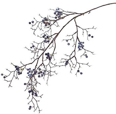 artplants.de Deko Zweig Schneebeeren Zweig GESA mit Beeren, blau, 100cm - Künstlicher Beerenzweig