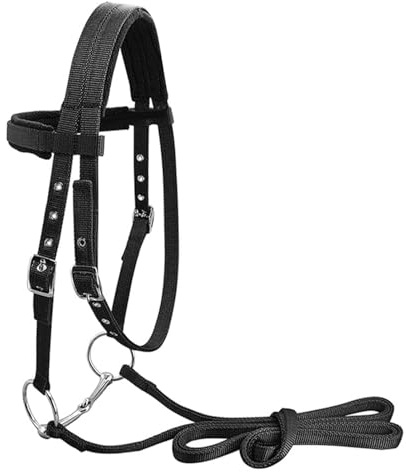 Frdhee Trensenzaum Lilly, Trensenzaum Gebisslos Horses Schwarz Hochwertige Trense Trensenzaum Soft gebisslos Comfort Zaumzeug mit Zügel