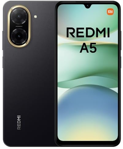 XIAOMI Redmi A5 Smartphone, 4+128GB, Schwarz, Superklare 32MP AI-Kamera, 5200mAh Akku, Leistungsstarker Octa-Core-Prozessor, Immersives 6,88" 120Hz Display