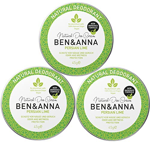 BEN & ANNA Deocreme Persian Lime - Natürliche Deocreme für Herren und Damen - Deo Creme gegen starkes Schwitzen - Vegan & Naturkosmetik - Festes Deo ohne Aluminium