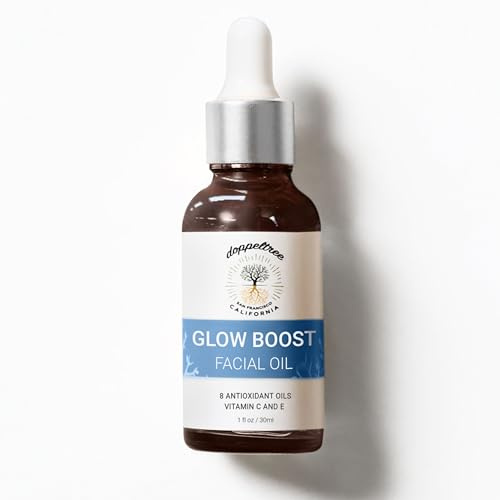 Doppeltree gesichtsöl für trockene haut, gua sha massage and dermaplaning, anti aging gesichtsöl bio mit 8 antioxidativem Öl, wildrosenöl und Vitamin C & E
