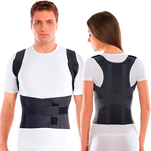 TOROS-GROUP Komfortable Haltungskorrektur und Rückenstützgürtel, 100% Baumwollfutter – Large, Taille/Belly, 91 – 100 cm, Schwarz