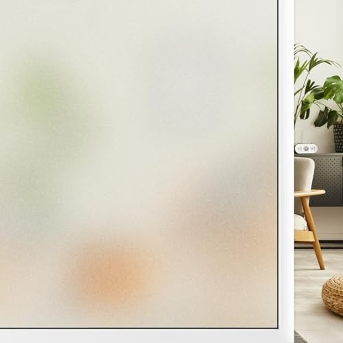 DIFIT Fensterfolie Blickdicht, Sichtschutzfolie Fenster Anti UV Milchglasfolie Statisch Haftend, ohne Klebstoff, Wiederverwendbar Folie Fenster Sichtschutz für Büro Wohnen (30x200cm)