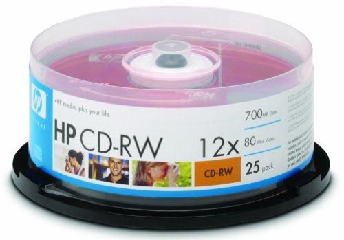 HP CD-RW 4x12x Rohlinge (80 Minuten/700 MB) – 25 Disc Cake Box