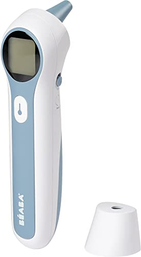 BÉABA - Fieberthermometer Kontaktlos - Infrarot Thermometer - Ohr und Stirnmessung - Digital - Raumtemperatur - Baby, Kinder und Erwachsenen-Modus - Ultraschnelle - Multi-funktional - Thermospeed