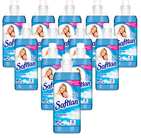 Softlan Weichspüler Windfrisch 12 x 1l - für weiche Wäsche und einen langanhaltenden frische Duft
