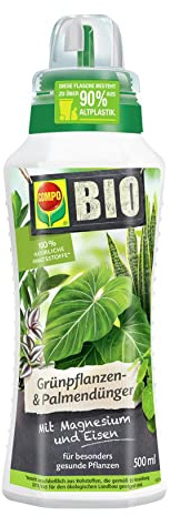 COMPO BIO Grünpflanzendünger und Palmendünger, 100% natürliche Inhaltsstoffe, Flüssig-Dünger, 500 ml