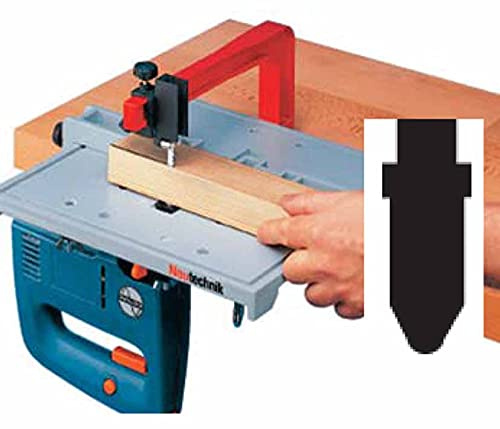 Neutechnik Präz.-Stichsägetisch für jede Stichsäge - Basisgerät + 4 extra langen Sägeblätter Typ BOSCH (T-Schaft)