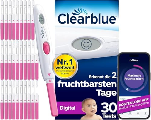 Clearblue Ovulationstest Digital 30 Stk. - Fruchtbarkeitstest für Frauen zur Bestimmung der fruchtbarsten Tage