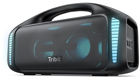 Tribit StormBox Blast Outdoor Bluetooth Lautsprecher (140W Peak) 90W, XBass, 30 Std., LED-Leuchten, Bluetooth 5.3, Wasserdicht IPX7, TWS, tragbarer Lautsprecher für Party, Strand und Camping