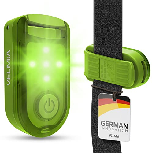 VELMIA Sicherheitslicht [2er Set] für maximale Sicherheit durch Sichtbarkeit I Reflektoren für Kinder, mit Anti-Break Clip Halterung und Klettbänd zur optimalen Befestigung, LED Beleuchtung, Hund