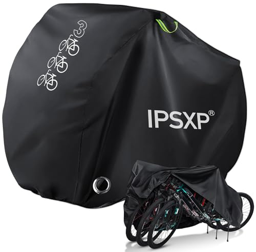 IPSXP Fahrradabdeckung,Schwergewicht 210D Oxford Fahrrad Abdeckungen Wasserdicht,Wasserdicht, Schneefest,Staubdicht und UV-Geschützt,Geeignet für alle Fahrradtypen (208x112x110CM)