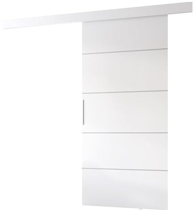 MINIO go for it - Schiebetür Komplettset CLEAN B, 106 cm Breit, Schiebetüren, Wandmontage, Schiebetürsystem, Zimmertüren - Weiss Matt