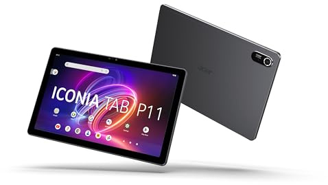 Acer Iconia Tab P11 (P11-11-86K4) Tablet 11 Zoll 2K Quantum Dot, QLED, IPS-Display - MediaTek MT8781, 8 GB LPDDR4X RAM, 128 GB Speicher, WLAN, Bluetooth 5.2, Kartenleser, Android 14, Iron Grey+ Hülle