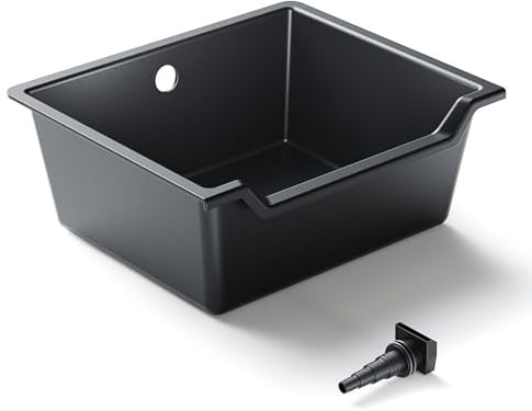 SunSun Wasserfall Garten Bachlaufschale mit 60 l Volumen inkl. Schlauchstufentülle, Teichschale für Wasserkaskaden, Teichwanne als Wasserspiel, Bachlauf und Überlauf