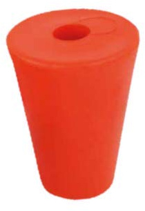 Gummistopfen mit Loch für Gärröhrchen | rot Ø 35-60mm mit 17mm Bohrung (1 Stück)