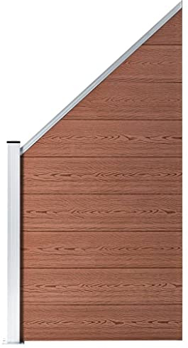 vidaXL Zaunelement Abgeschrägt Sichtschutz Gartenzaun Zaun Schrägelement Windschutz Sichtschutzzaun Lamellenzaun WPC 95x(105-180) cm Braun