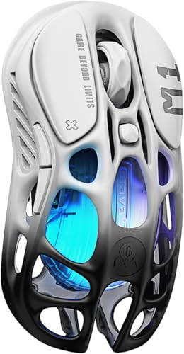 GravaStar Mercury M1 Pro Kabellose Gaming Maus- Gradient Schwarz | 26.000 DPI, PAW3395 Sensor, Tri Mode, RGB, 4K Polling Rate und 5 Programmierbare Tasten,Magnesiumgehäuse für PC/Mac