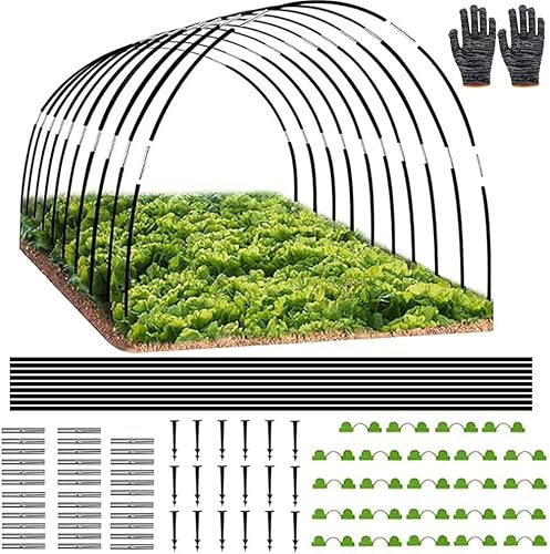 HuaMuDM 50 PCS Pflanztunnel Bögen,43cm Gewächshausreifen Fiberglas,Gartentunnel Reifen,Folientunnel Bögen, Gewächshaus Hoops,Gewächshausreifen Folientunnel,Bögen Für Folientunnel,Gartenreifen Hochbeet
