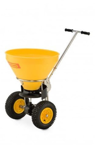 CEMO 10742 Streuwagen SW 50-E, Edelstahl/gelb, 50 Liter