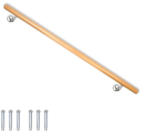 Buche Holz Handlauf Treppengeländer Geländer für Treppe Wandhandlauf Wand seitliche Montage Auswahl Länge 80-500 cm, Länge:100 cm