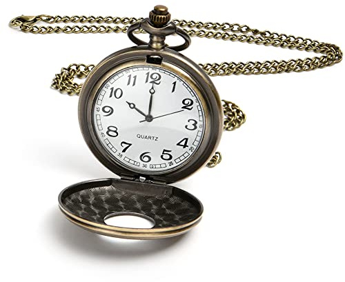 Vicloon Vintage Taschenuhr - Retro Quarz Mit Kette | für Herren, Männer, Frauen, Vater, Opa - Geburtstag Und Jahrestag Geschenk