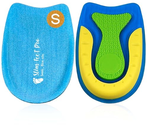 Fersenpolster aus Silikongel, Größe S, orthopädisch, zum Schutz Ihrer Fersenschmerzen und zur Linderung von Fersensporn, Plantarfasziitis, Sehnenscheidenentzündungen in Ihren Schuhen