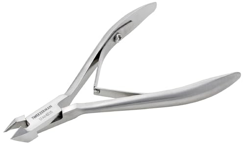TWEEZERMAN Nagelhautzange (Saubere Entfernung von Nagelhaut an Finger und Zehen, Reisegröße, rostfreier Edelstahl), Silber