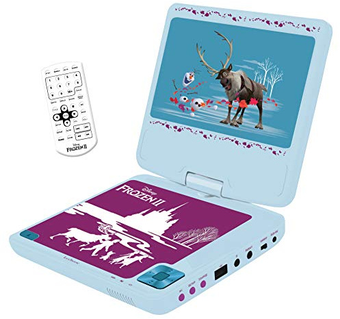 Lexibook, Die Eiskönigin, tragbarer DVD-Player, DVDP6FZ | 7-Zoll-Drehbildschirm, Fernbedienung, USB, Akku