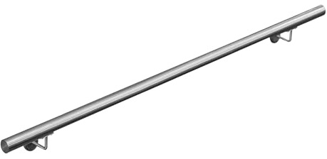 V2Aox Handlauf Treppengeländer aus Edelstahl, Durchmesser: 4,2 cm, Rostfrei & Wetterfest, Inklusive Montagematerial, Halter, Länge: 200 cm