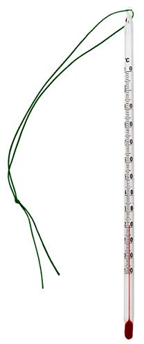 Lantelme Teethermometer Glas 24cm mit Schnur Temperaturkontrolle von -10°C bis 110°C | Analog Thermometer für Tee Teewasser in Teeglas und Teekanne und Einkochen Einmachen Lebensmittelzubereitung