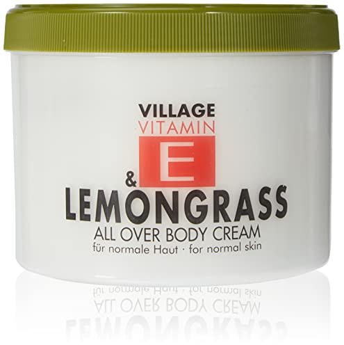 Village Cosmetics mit Vitamin E und Lemongrass 500 ml (Körpercreme, Körperpflege, frischen Duft von Lemongrass, zarte Haut) 950620
