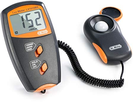 Dr.meter Luxmeter, Lichtmessgerät Belichtungsmesser Digital Lux Meter mit LCD Display Bereich bis zu 100.000 Lux mit Hoher Genauigkeit Schneller Reaktion und Daten Halten